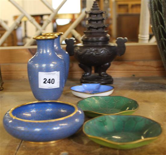 Chinese censor & cloisonne items(-)